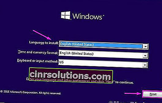 لغة إعداد Windows 1 1 1
