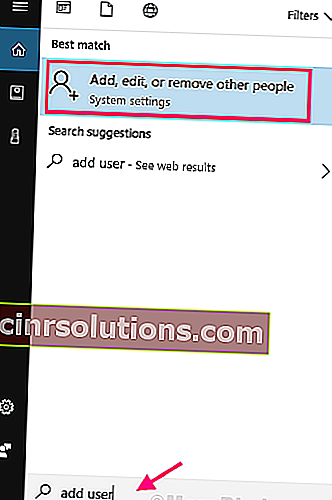 Tambahkan Pengguna Kalkulator Windows 10 Tidak Berfungsi