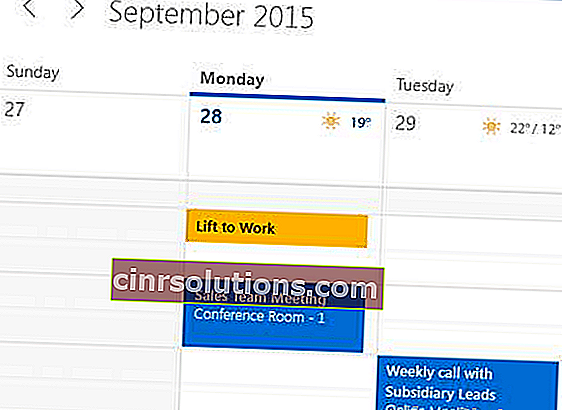 Microsoft Mail Calendar