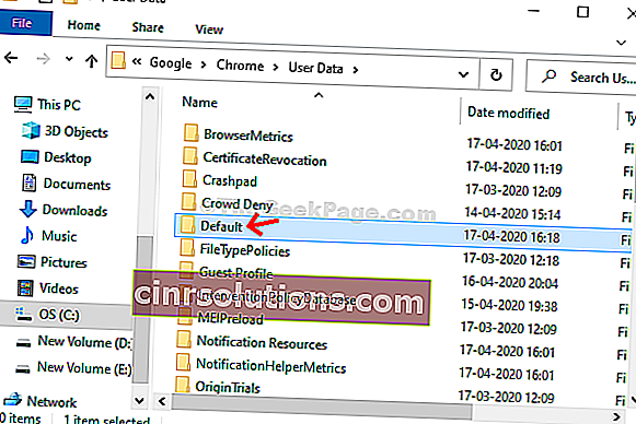 Klik Data Lalai Folder Data Pengguna
