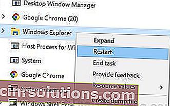 รีสตาร์ท Windows Explorer