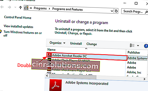 قم بإلغاء تثبيت برنامج Adobe Reader