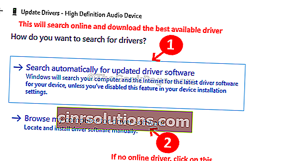 更新されたドライバーソフトウェアを自動的に検索するコンピューターを参照してドライバーソフトウェアを探す