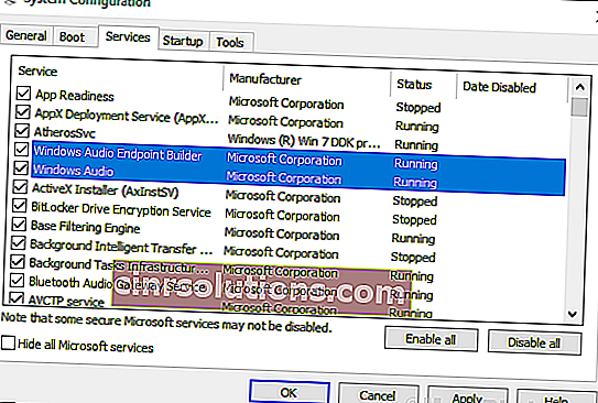 Windows Audio Endpoint Service Min