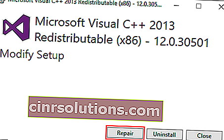 Visual Studio 복구