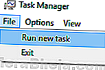 File Run New Task Explorer ขั้นต่ำ