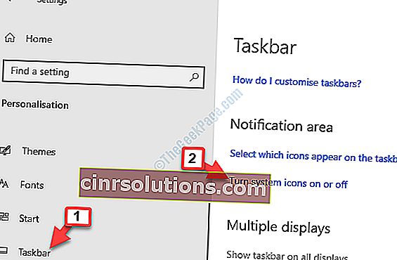 Personalisasi Taskbar Mengaktifkan atau Menonaktifkan Ikon Sistem