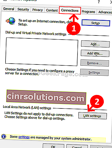 Properti Internet Connection Tab Pengaturan Lan