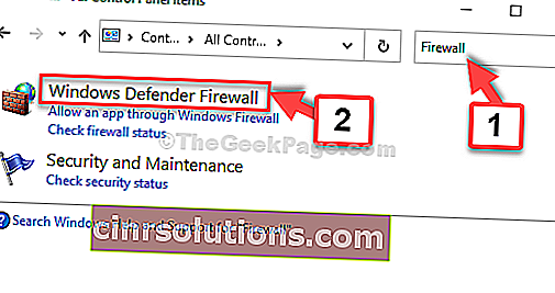 Control Panel Home Search Firewall Windows Defender Firewall
