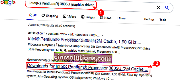 Intel Graphics Search