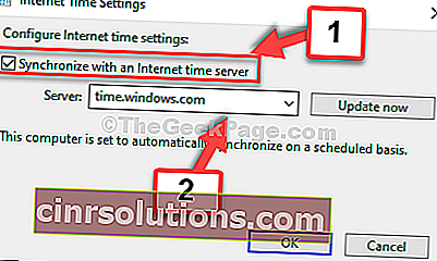 インターネット時間設定チェックインターネットタイムサーバーと同期するサーバーを選択