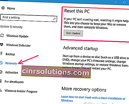 Recovery Driver Verifier ตรวจพบการละเมิด Windows 10