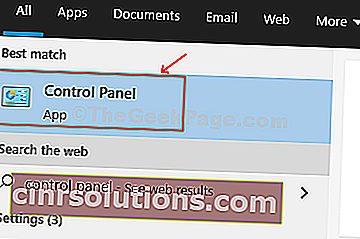 Click Start, Type Control Panel In Search Box, Hit Enter